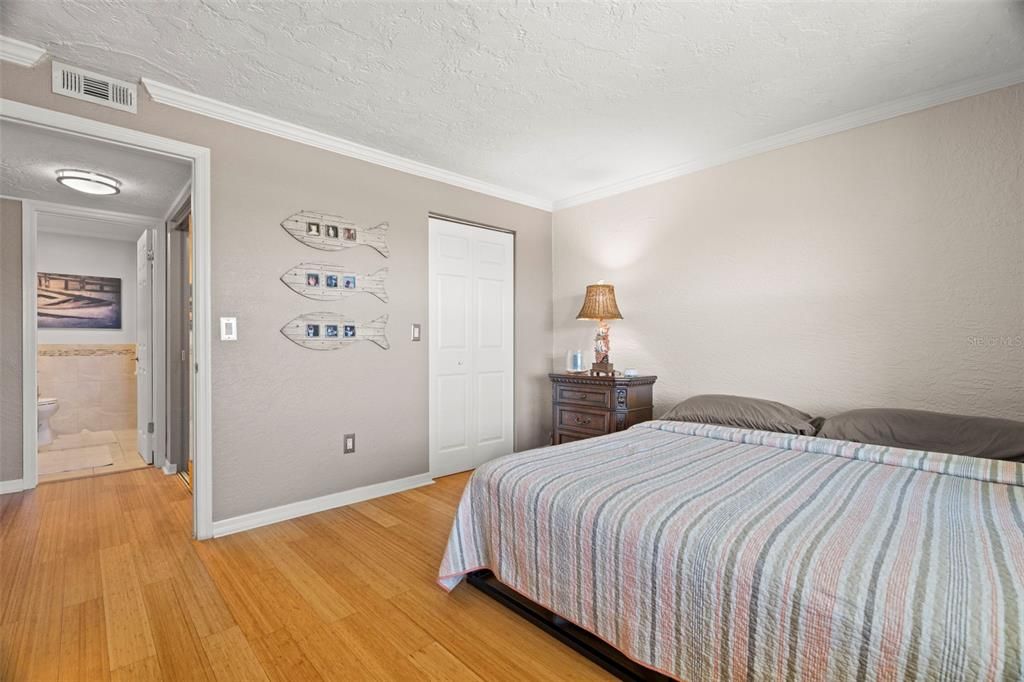 The generous sized bedroom can easily accommodate a king sized bed.