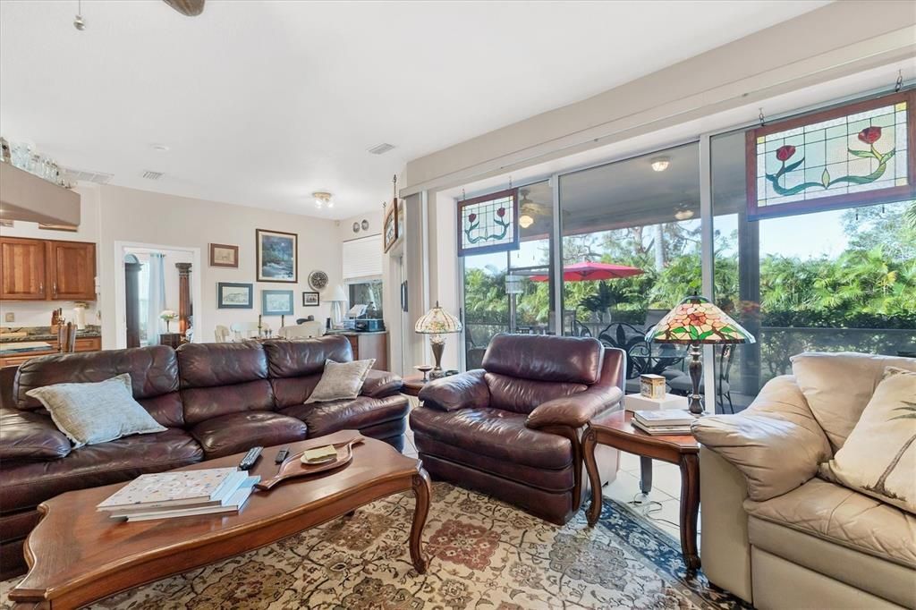 Living room, kitchen and lanai