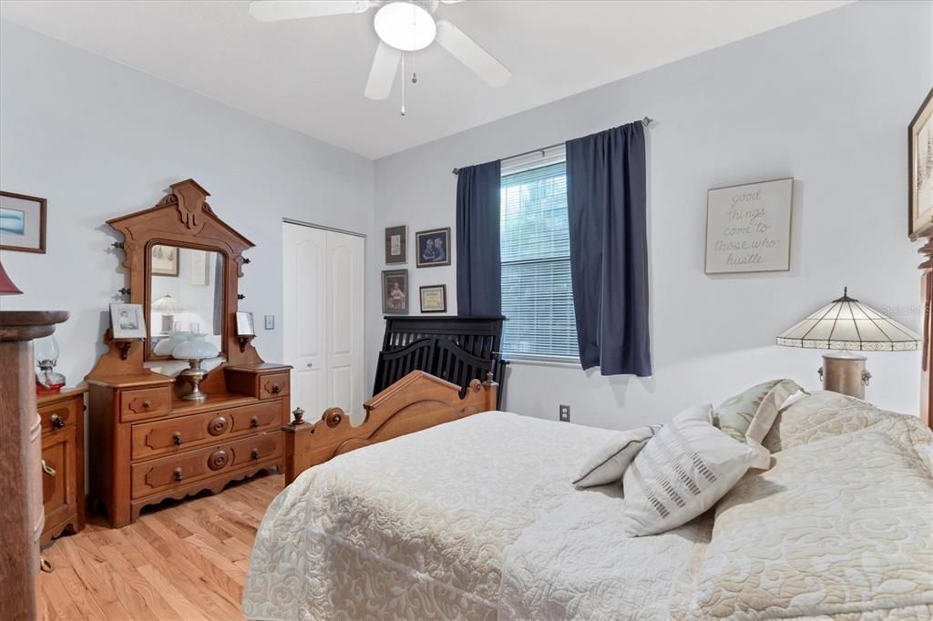 Secondary bedroom with new oak flooring