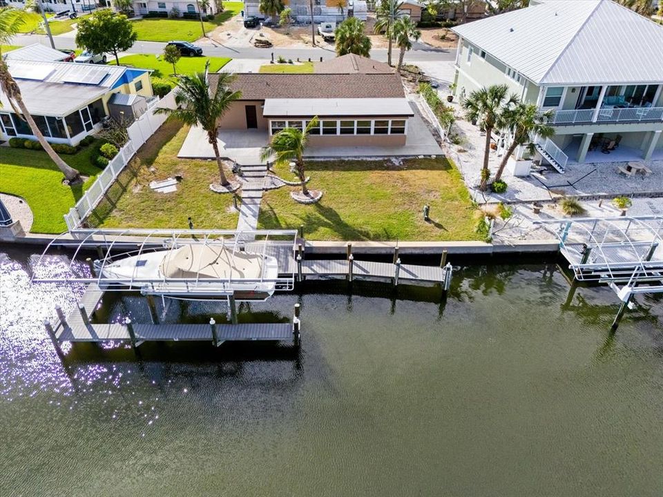 Canal, boat and boat lift