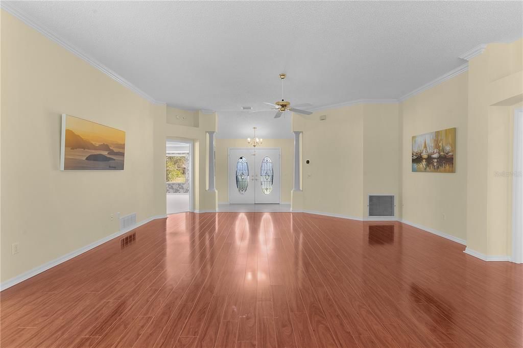 View from dining room towards the front door