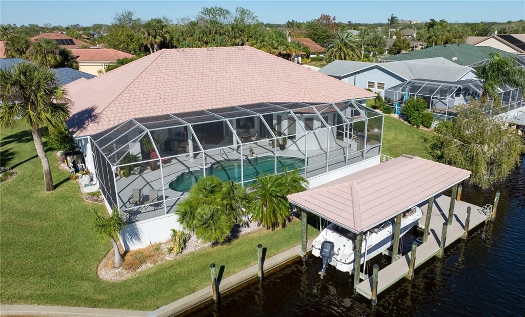 Aerial shot of the rear of the home