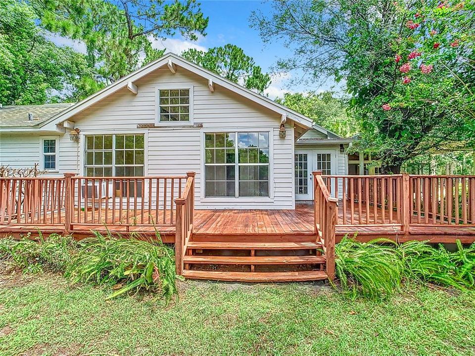 Exterior deck faces the lake.