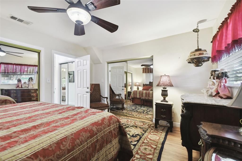 Primary bedroom offers TWO mirrored built-in closets and one is cedar-lined!