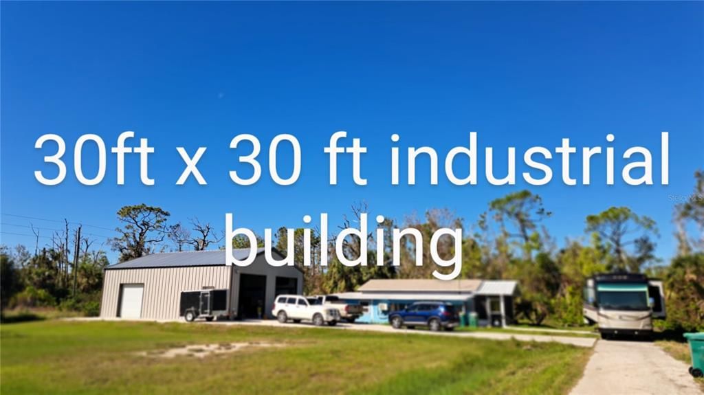 oversized lot with home and 30ft X 30 ft Industrial rated building