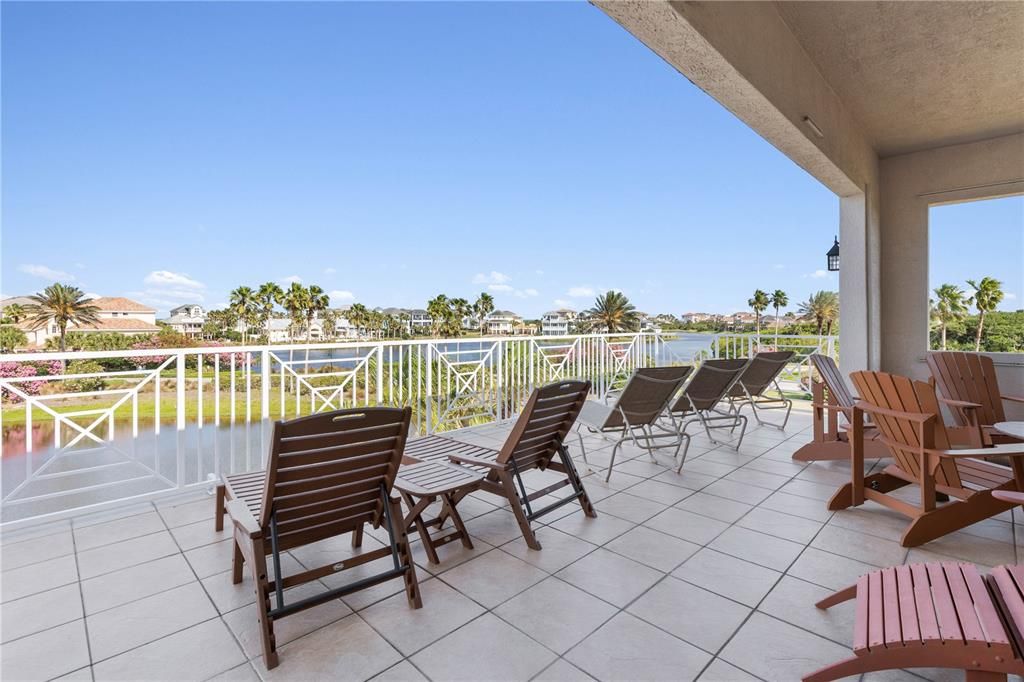 Great space to entertain on 3rd floor balcony overlooking lake