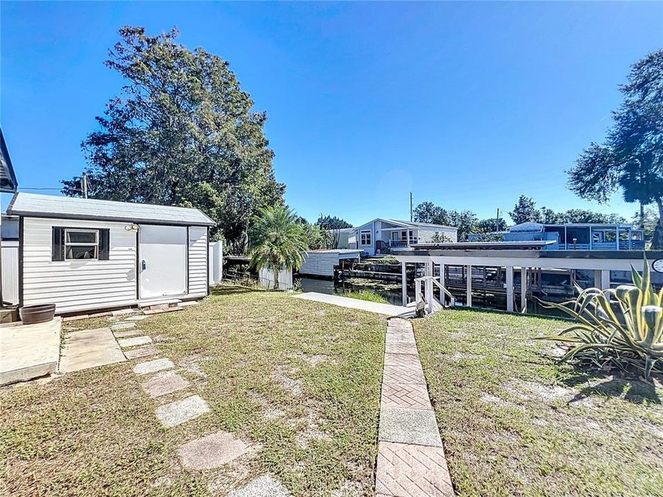 Back yard leading to boat House