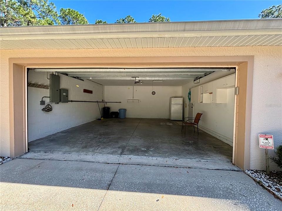 Two car garage with insulated garage door