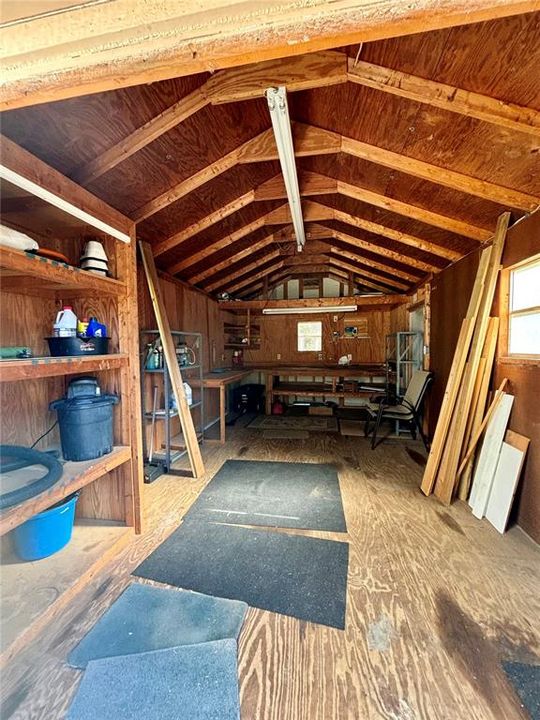 Interior of shed