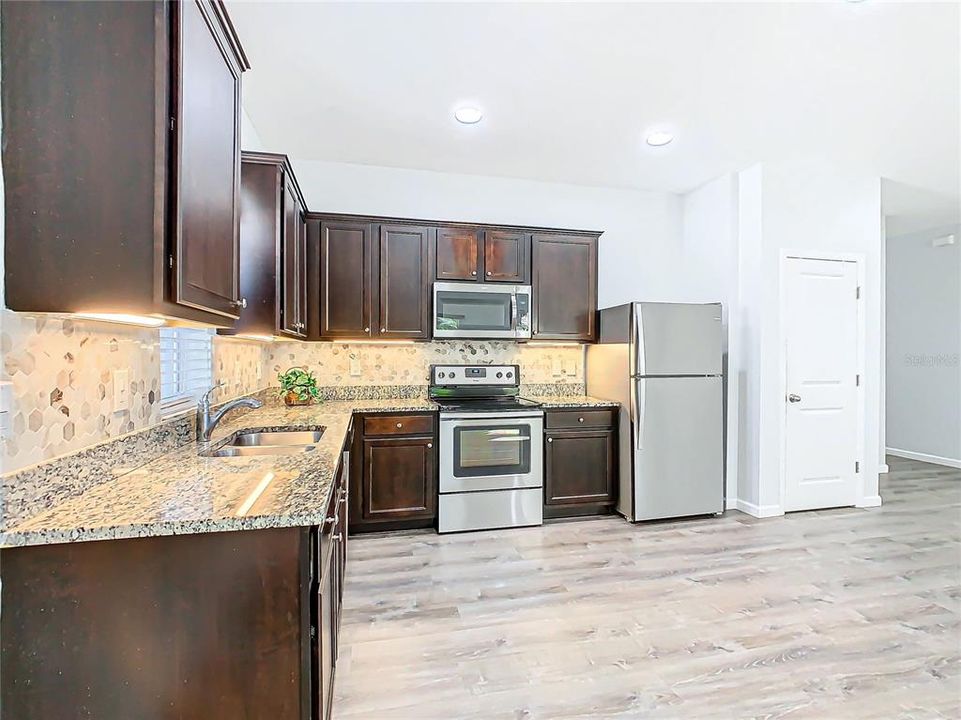 Kitchen has plenty of counter space.