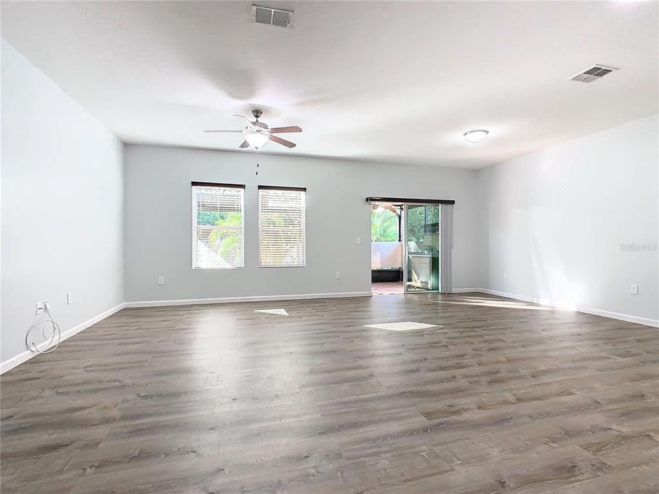 Amazing open floor plan includes the living room and dining room.