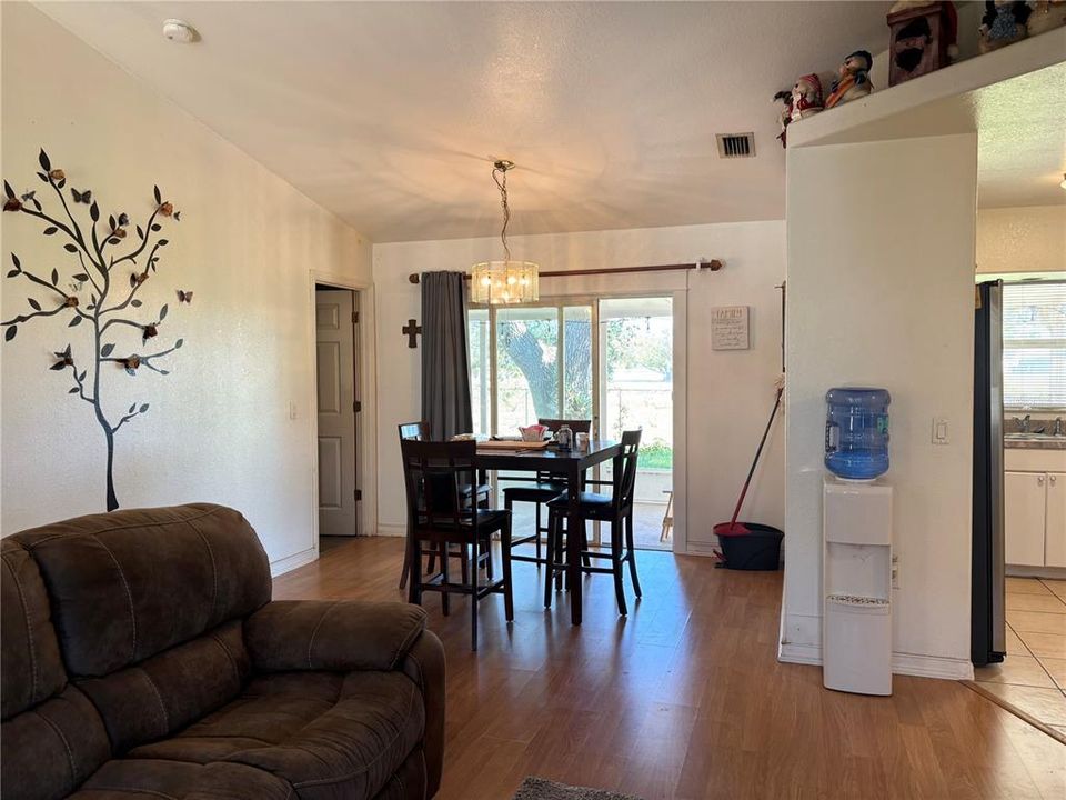 Primary bedroom is off the dining area