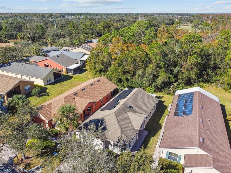 Overview with solar panels looking toward the conservation area