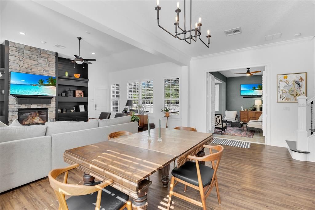 Family Room opens to back porch and pool area