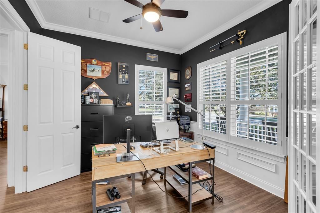 Home Office is cozy with French Doors