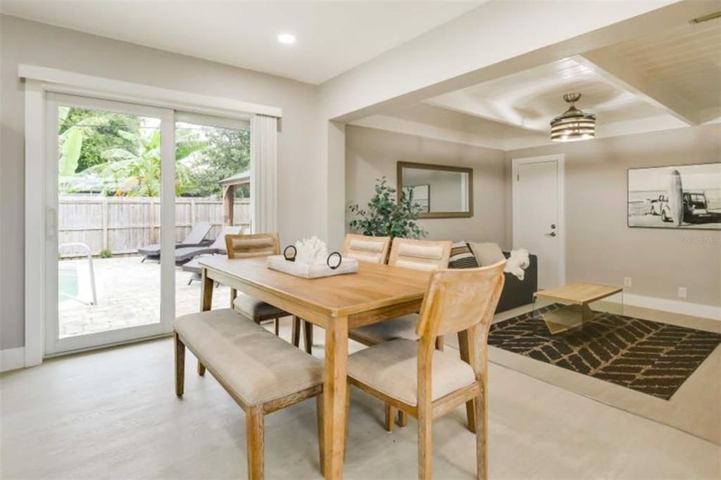 Eating Area and Doors to the Patio and Pool