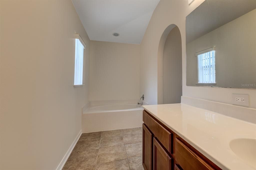 Primary bathroom w garden tub