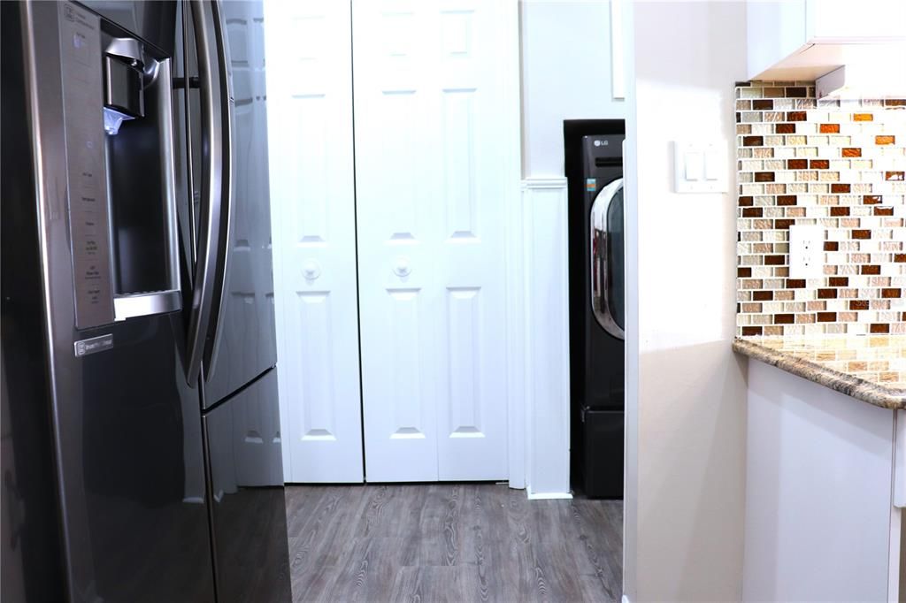 View of Laundry room from kitchen