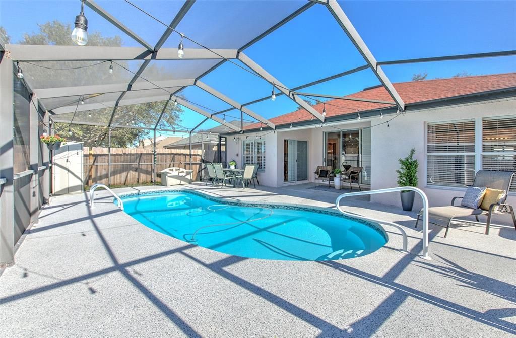 Great space aroundthe pool for lounging