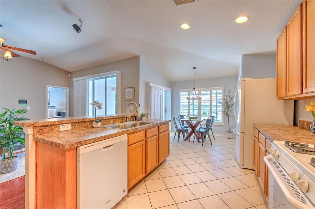 Kitchen overlooks Living Space