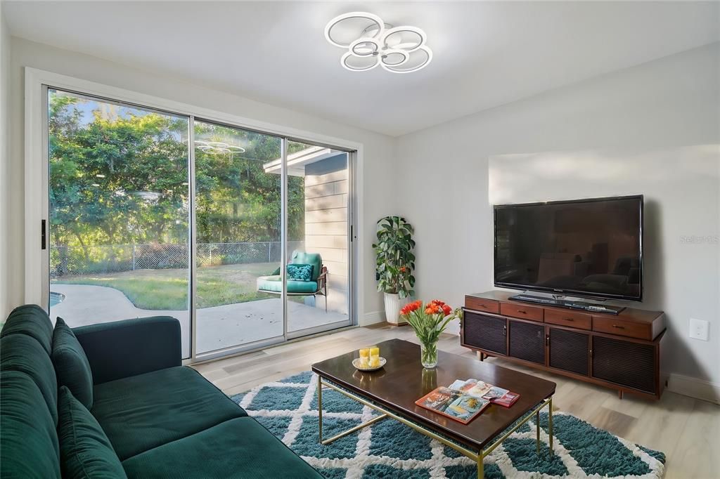 Room overlooking the pool could be a theatre room or playroom