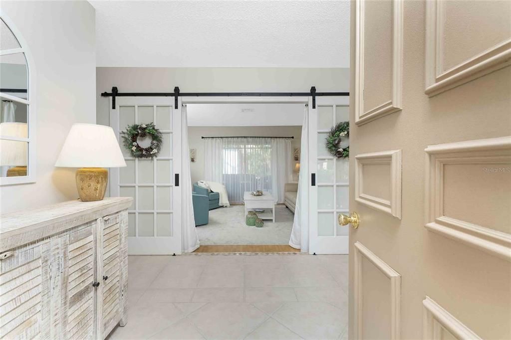 Stunning Barn Doors lead to Third Bedroom or Office