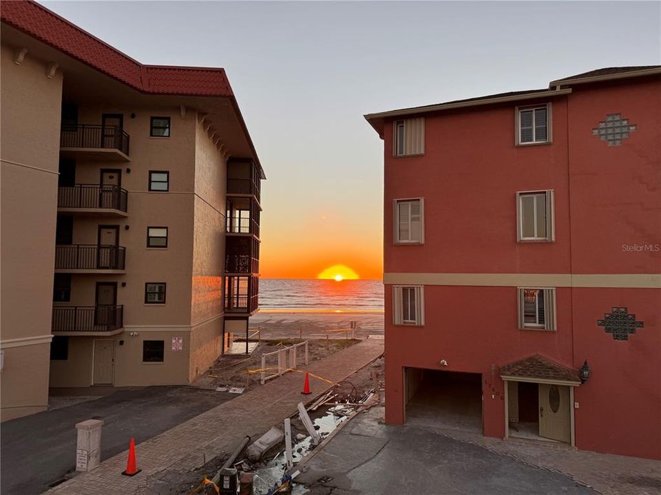 There is nothing like the serenity of the glorious setting sun!  This picture was taken from the upstairs balcony.