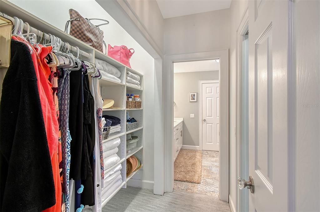 Primary walk in with addtional linen closet.