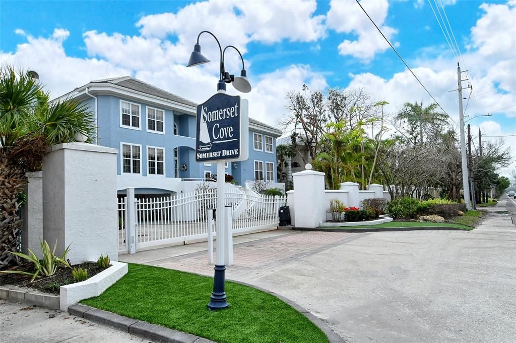 Secure electronic front gate entry for 11 homes in Somerset Cove.