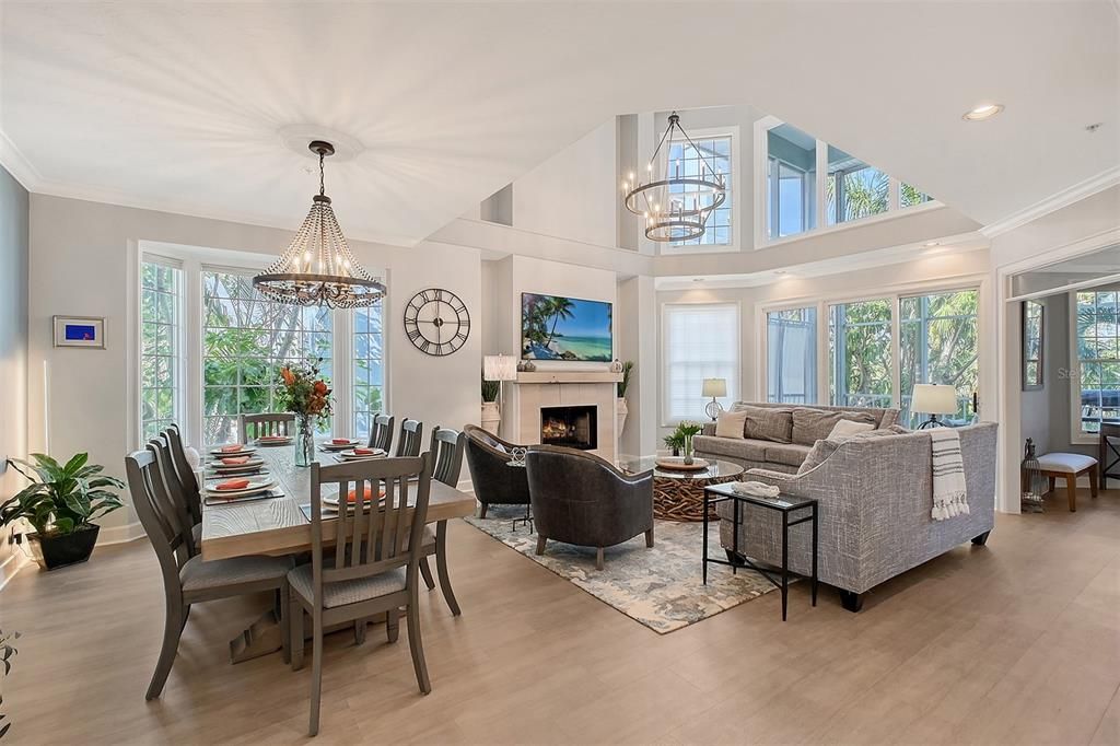 Dining area and great room.