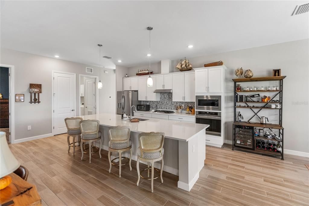 Gas cook-top and tiled backsplash