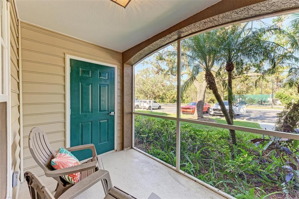 Private screened in porch