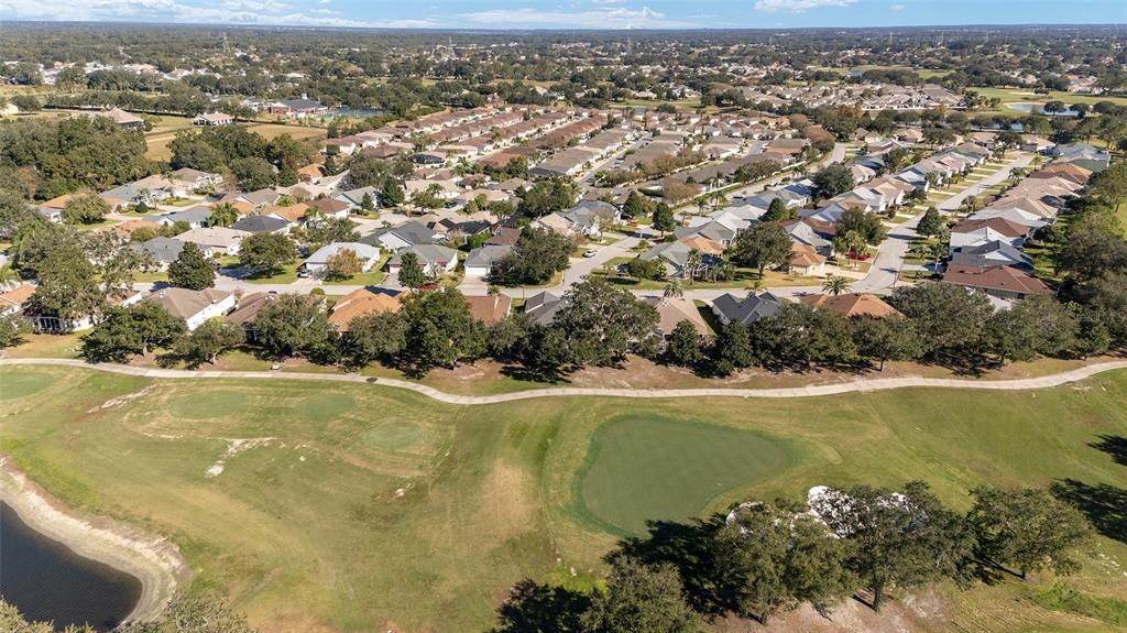 A view of the neighborhood from above the course