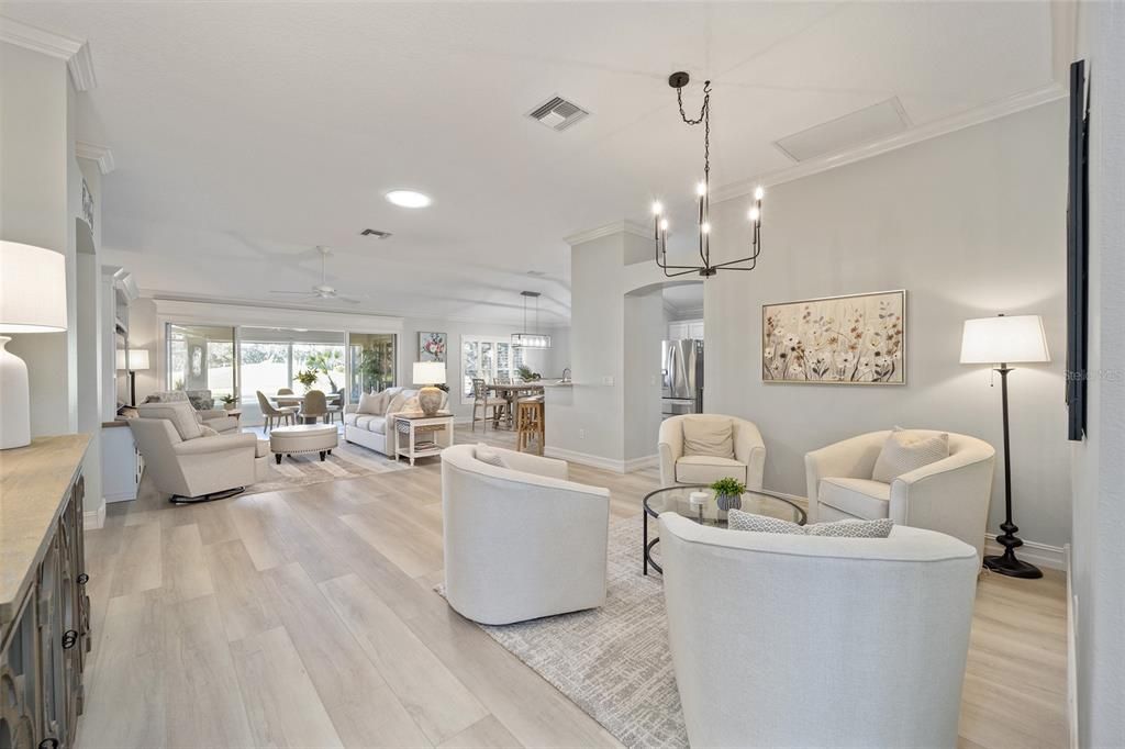 Standing in the foyer looking through the home