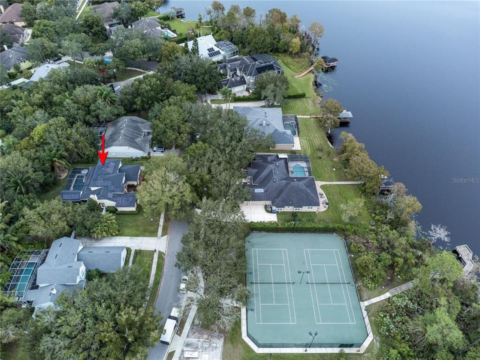 close to community tennis courts