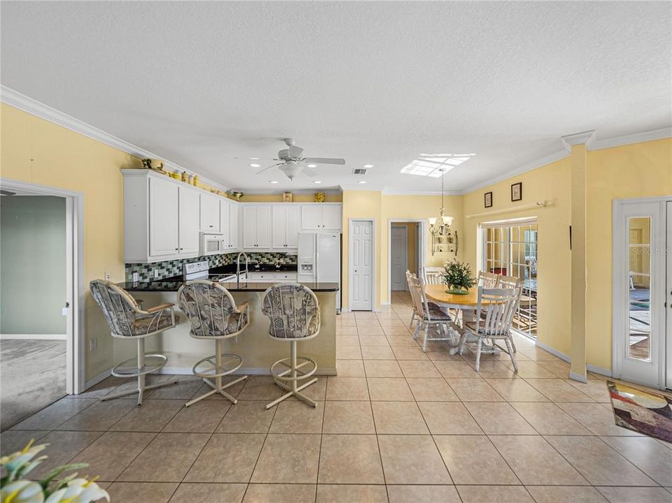 Large kitchen with dining room