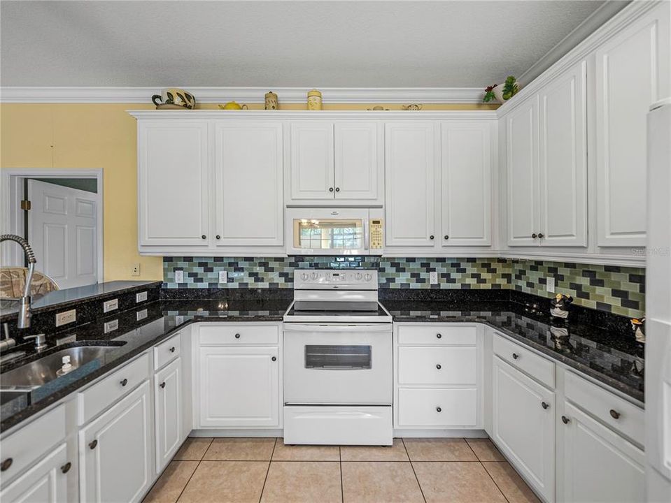 Granite countertops and backsplash