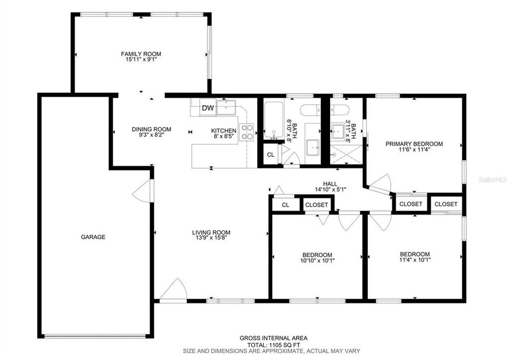 For Sale: $379,900 (3 beds, 2 baths, 1105 Square Feet)