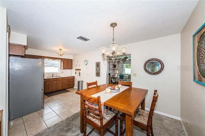 dining and kitchen area