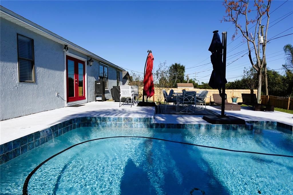 Pool & Tiered Patio Area