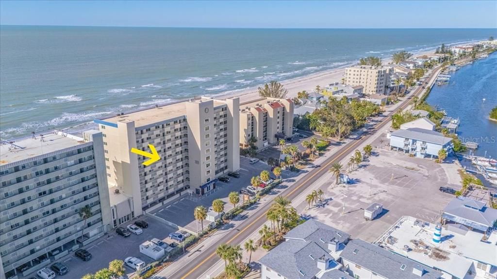 Aerial of location along Gulf Blvd