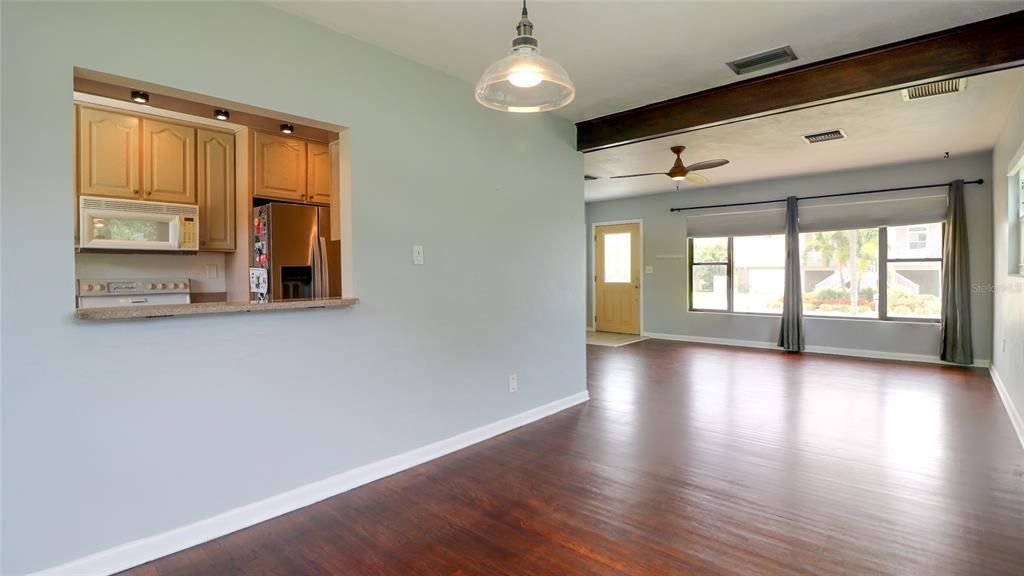 Dining room with kitchen pass through high and dry