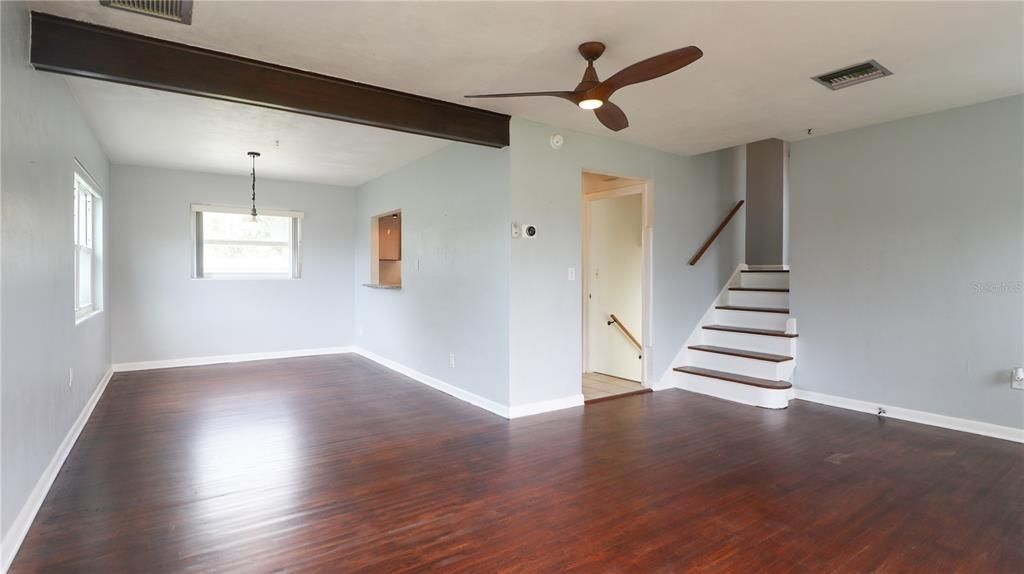 Main floor with gorgeous wood floors