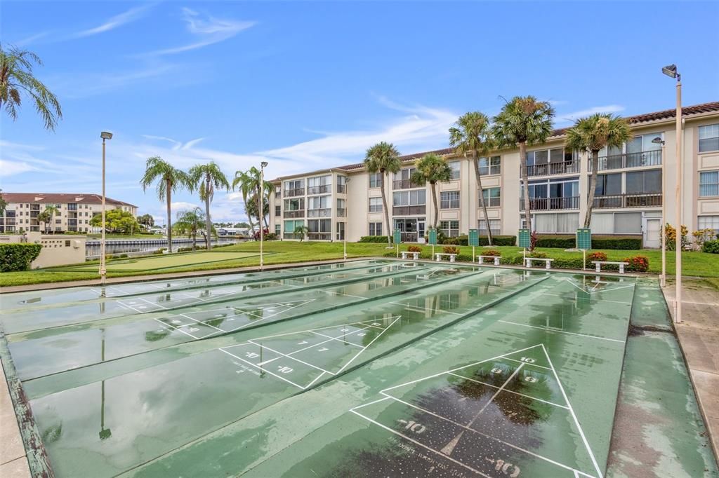 Shuffleboard courts.