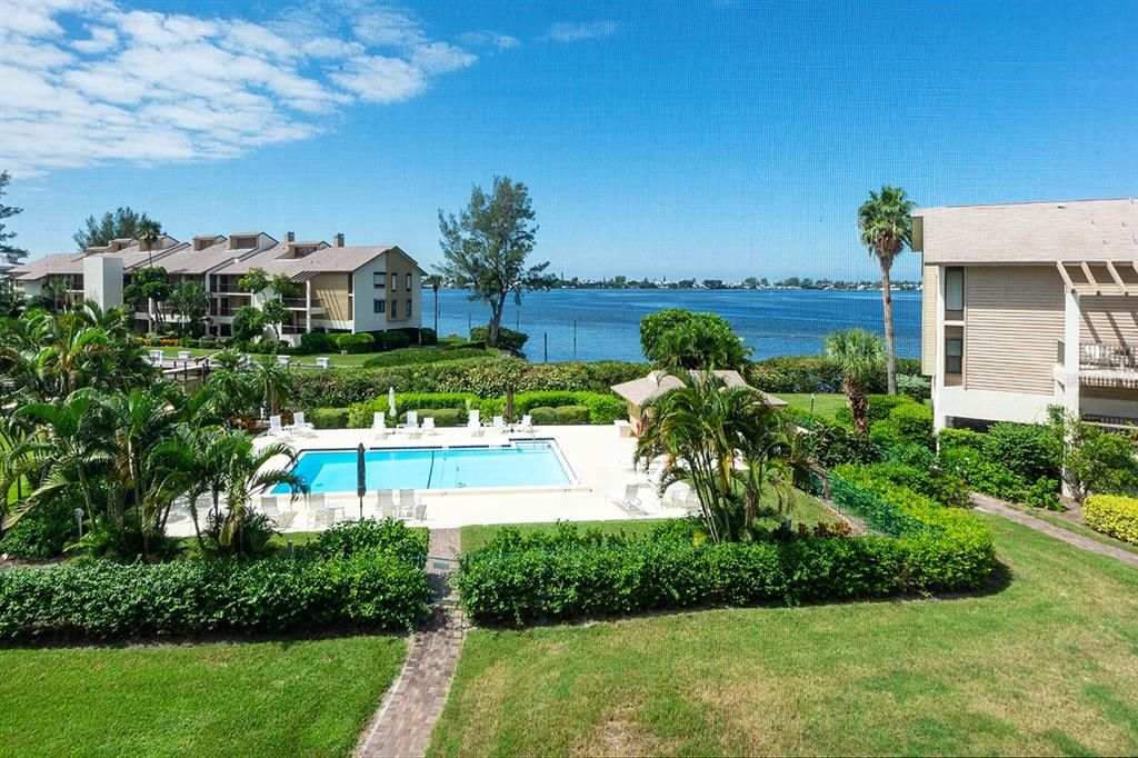 Pool overlooking Palma Sola Bay.