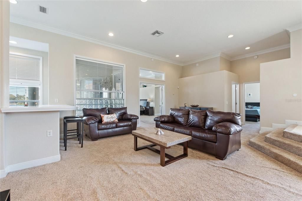 living room w/ wet bar