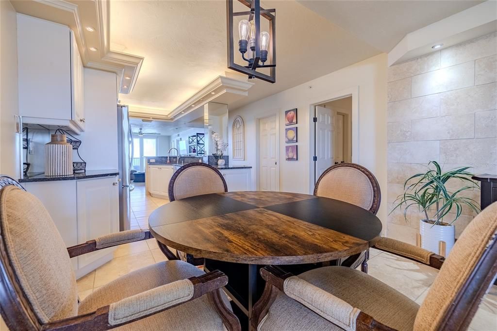 Dining room adjoins the living room and kitchen