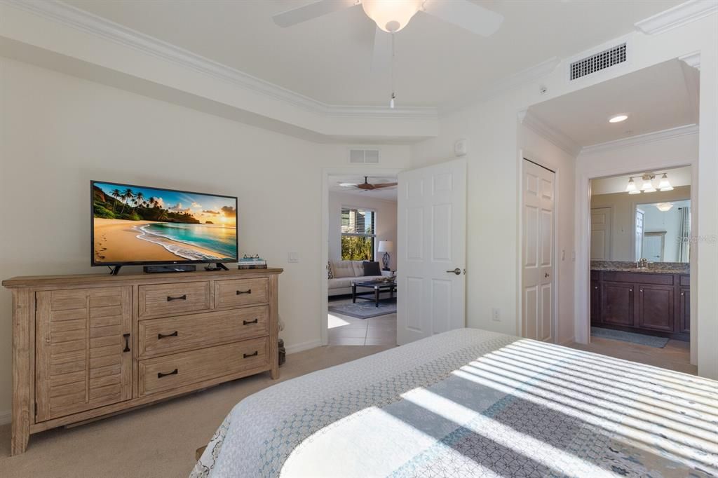 Primary Bedroom with 2 Walk-In Closets and an enSuite bath with Step in Shower