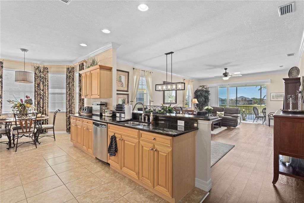 Expansive Kitchen, Dining and Living Room area, perfect to entertain.