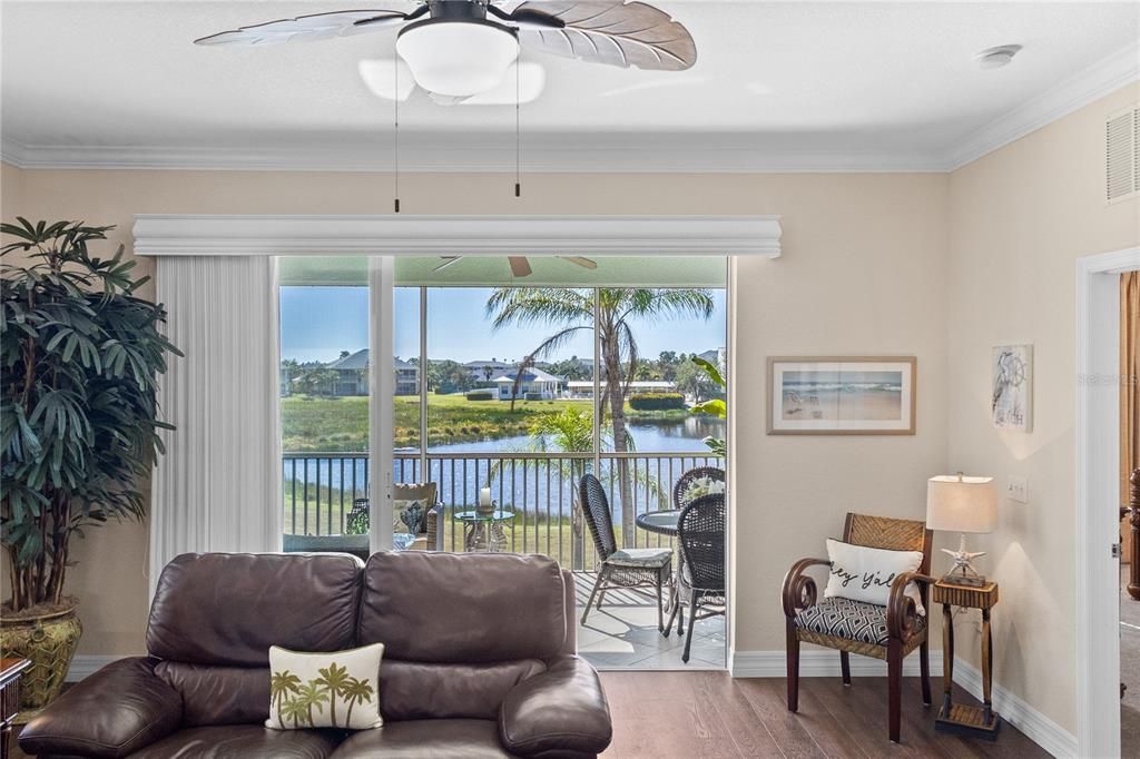 Take in the Lake view from the Living Room and Lanai.